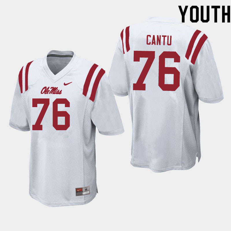 Youth #76 Nic Cantu Ole Miss Rebels College Football Jerseys Sale-White